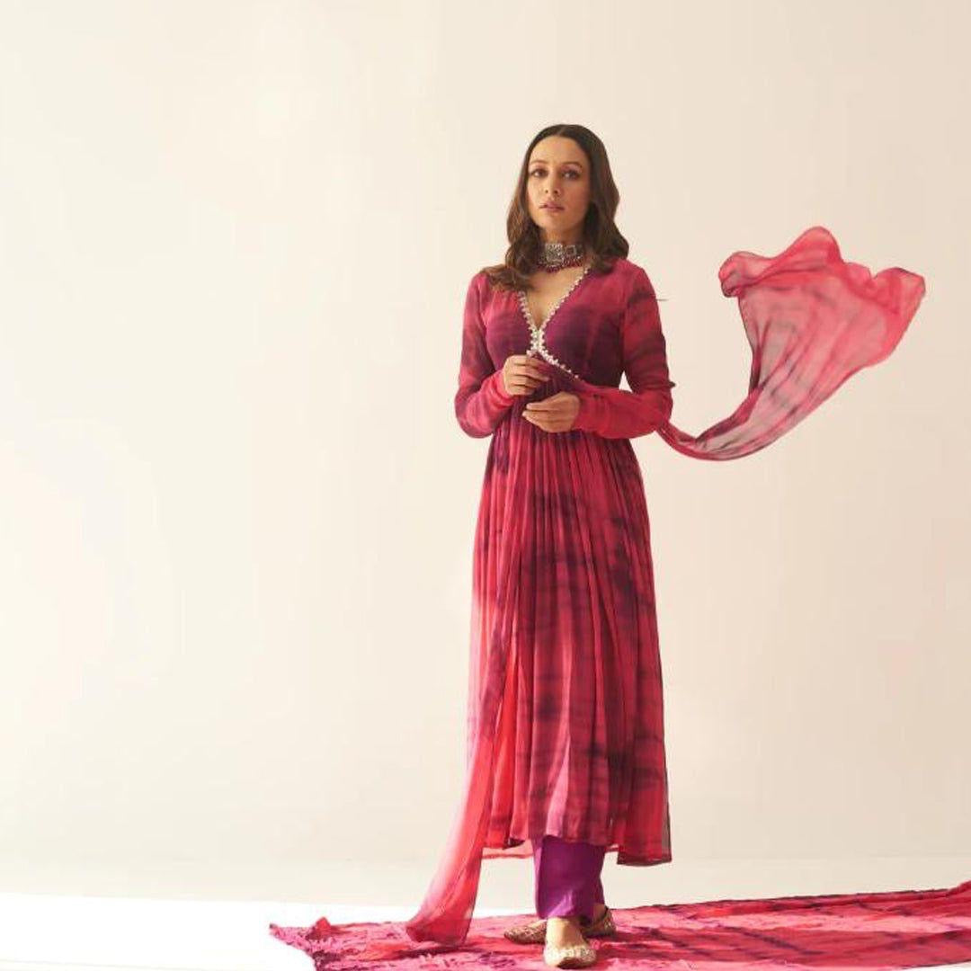 Maroon Printed Alia Cut