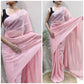 PINK FANCY TARA SITARA WEAVING JUST WEAR ONE MINUTE READY TO WEAR SAREE