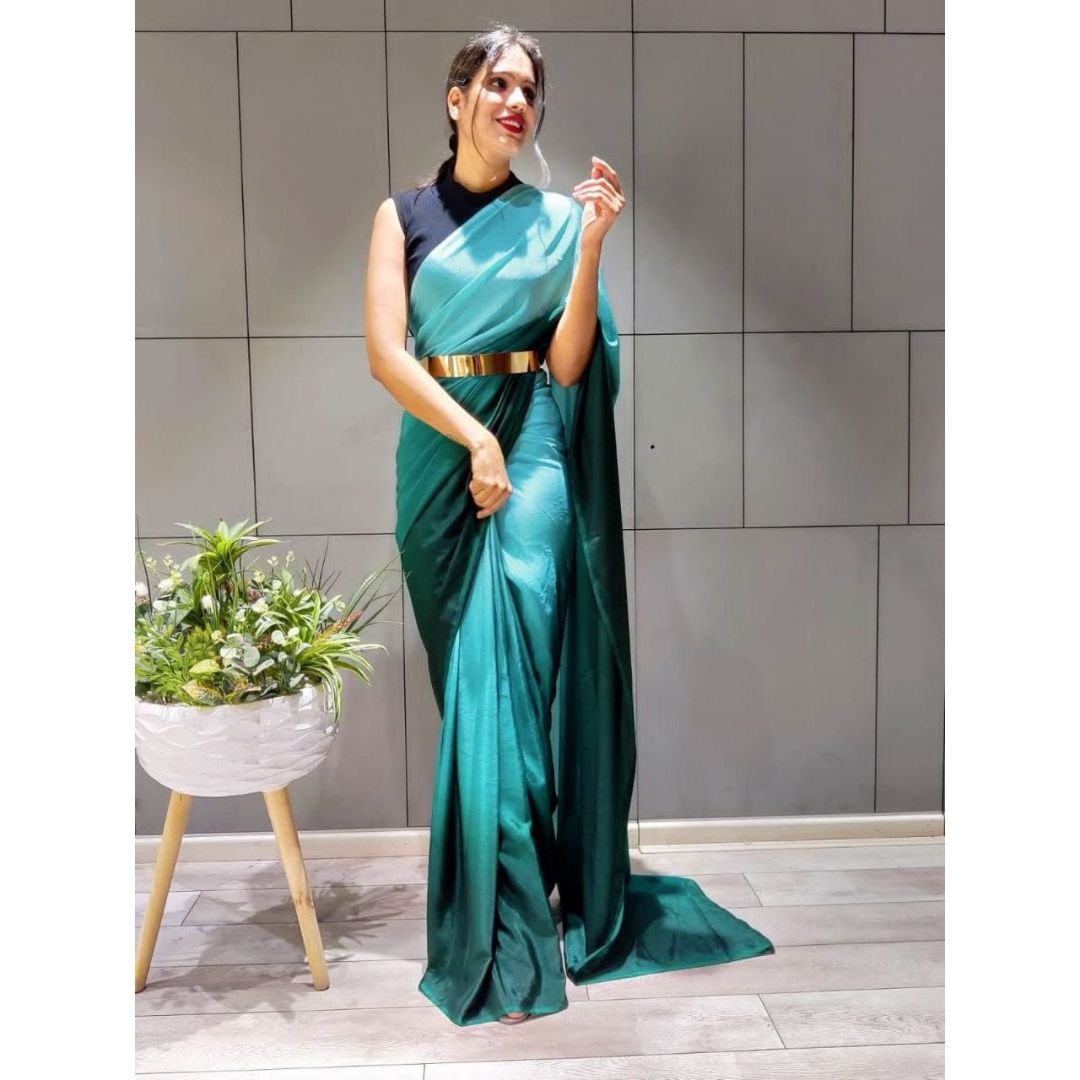 ALIYA NEW GREEN COLOUR  SOFT SILK SAREE