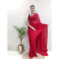 RED FANCY TARA SITARA WEAVING JUST WEAR ONE MINUTE READY TO WEAR SAREE*