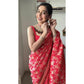 Red Jacquard Designer Silk One Min Ready To Wear Saree