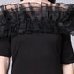 Black Off-Shoulder Bodycon Maxi Dress