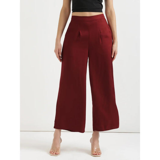 Maroon Daily Wear Viscose Palazzo Pant