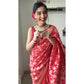 Red Jacquard Designer Silk One Min Ready To Wear Saree