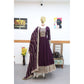 Purple Embroidery Worked Designer Long Kurti With Dupatta