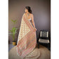 Light Cream Pure Kashmiri Butti Pattern Pallu Woven Silk Saree