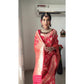 Red Jacquard Designer Silk One Min Ready To Wear Saree