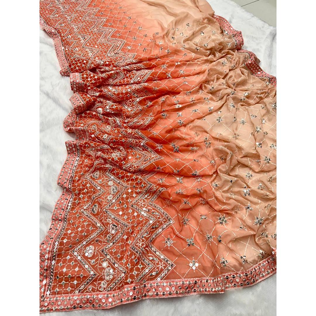 Light Pink New Designer Party Wear Sequence Work Saree