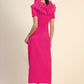 Pink Off-Shoulder Bodycon Maxi Dress