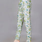 Green Cotton Print Top With Trouser Co-Ord Set