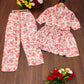 Pink Cotton Print Top With Trouser Co-Ord Set