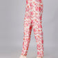 Pink Cotton Print Top With Trouser Co-Ord Set