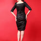 Black Bodycon Dress with Puff Sleeves
