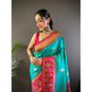 Sky Blue And Pink Pure Soft Banarasi Zari Woven Silk Saree