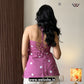 Rose Pink Heart Embroidery Work Halter Neck Sleeveless Short Kurti