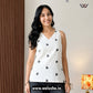 White Heart Embroidery Work Halter Neck Sleeveless Short Kurti