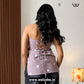 Dusty Heart Embroidery Work Halter Neck Sleeveless Short Kurti