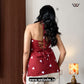 Maroon Heart Embroidery Work Halter Neck Sleeveless Short Kurti