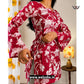 Maroon Abstract Printed Side Corset Short Kurti