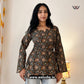Olive Green Botanical Printed Side Corset Short Kurti