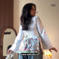 Light Pastel Green Artistic Peacock And Cow Printed Corset Back Short Kurti