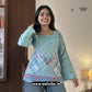 Mint Green Ethnic Floral Printed Corset Back Short Kurti