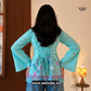 Mint Green Ethnic Floral Printed Corset Back Short Kurti