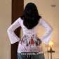 Off White Artistic Rajasthani Theme Printed Corset Back Short Kurti