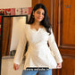 White Pure Cotton Side Corset Short Kurti