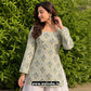 Olive Green And Blue Floral Printed Corset Back Short Kurti