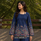 Navy Blue Kalamkari Printed Corset Back Short Kurti