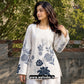 White And Blue Floral Printed Corset Back Short Kurti