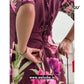 Elegant Wine Bold Lotus Floral Printed Corset Back Short Kurti