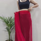 RED FANCY TARA SITARA WEAVING JUST WEAR ONE MINUTE READY TO WEAR SAREE*