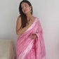 NEW LIGHT PINK LAKHANAVI WEAVING WORK WITH BADLA ZARI