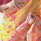 KASHMIRI WEAVING YELLOW COLOR THRADE WEAVING PURE ZARI WEAVING SAREE