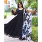 Black Plain Designer Kurti With Printed Dupatta