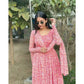 Light Peach Printed Kurtis With Dupatta