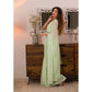 Light Green Fancy Tread Work Designer Saree