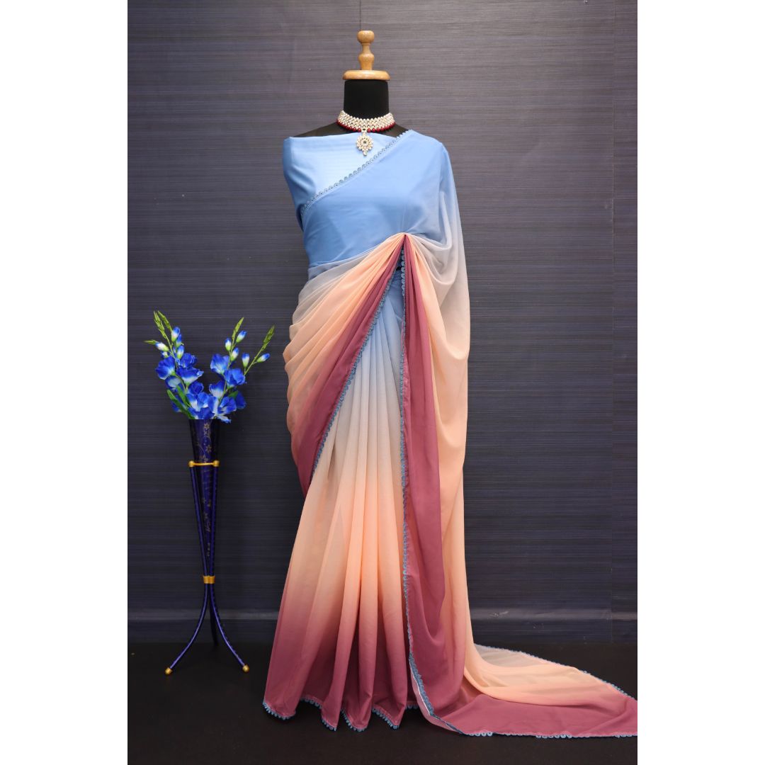 Shaded mul cotton saree – VIKA Boutique