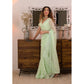 Light Green Fancy Tread Work Designer Saree