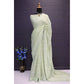 Light Green Fancy Tread Work Designer Saree