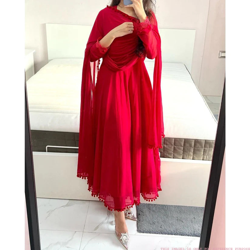 Charming Cherry Red Long Kurti | Modern fashion outfits, Kurti designs  latest, Kurti designs